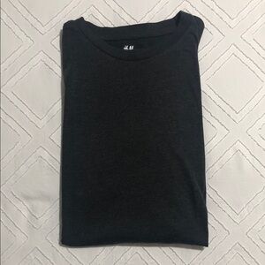 H&M Charcoal Long Fit Short Sleeve Tee